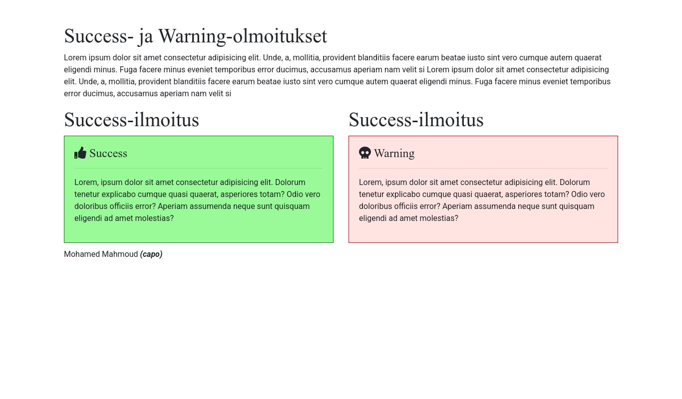 Success and warning